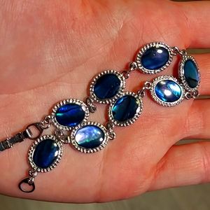 Sterling silver abalone shell bracelet